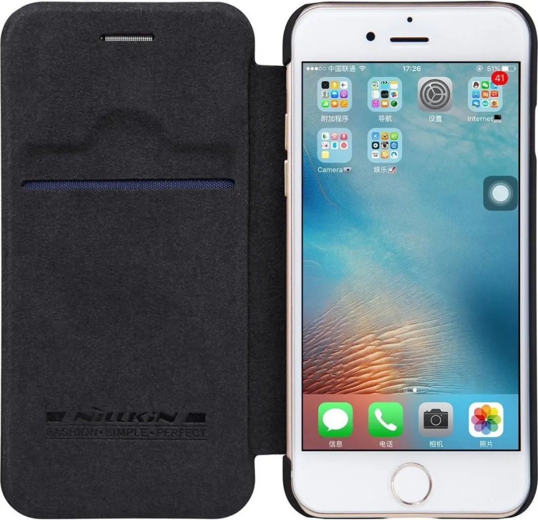 Nillkin QIN Wallet Book Case - Zwart - iPhone 7/8 - afbeelding 2 van 6