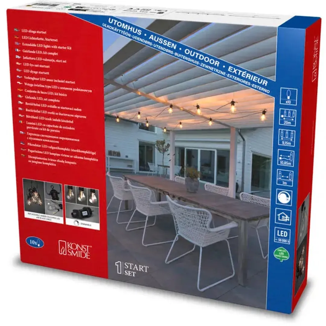 Konstsmide Lichtsnoer Partylight 10 lampjes 4144-800 - Zwart