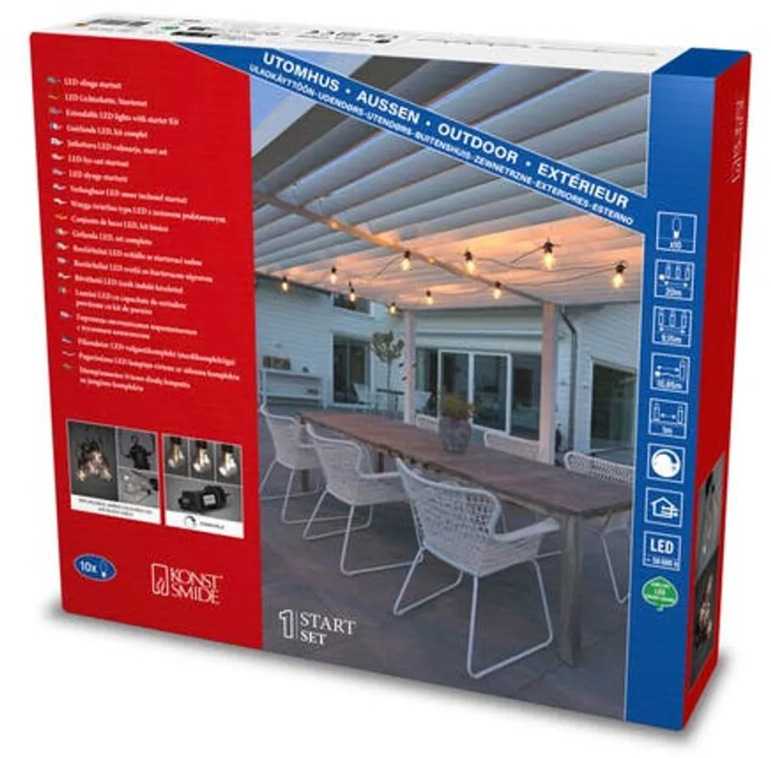 Konstsmide Lichtsnoer Partylight 10 lampjes 4144-800 - Zwart
