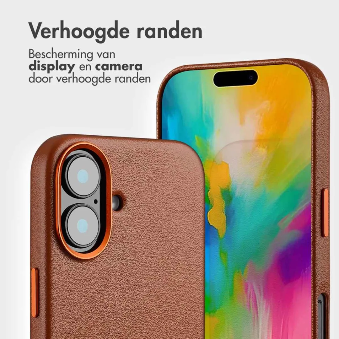 Accezz iPhone 16 Leather Bookcase Hoesje 3 Pasjes - Bruin - afbeelding 5 van 6