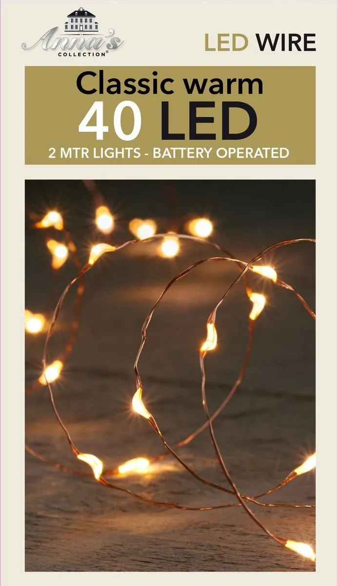 Anna's Collection Draadverlichting 3x - 60 LED Warm Wit - 200cm Koper