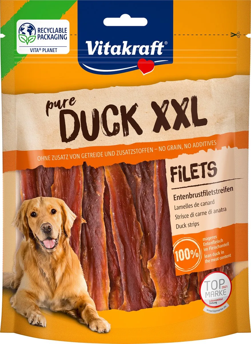 Vitakraft Pure Duck XXL Eendenvleesstrips - 6x250g