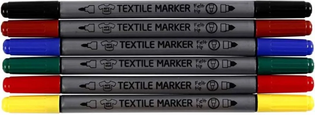 Creativ Company Textielstiften Primair - 6 Stuks - Multi