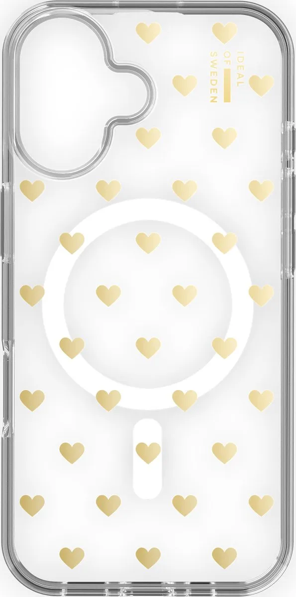 iDeal of Sweden Clear Case iPhone 16 Golden Hearts