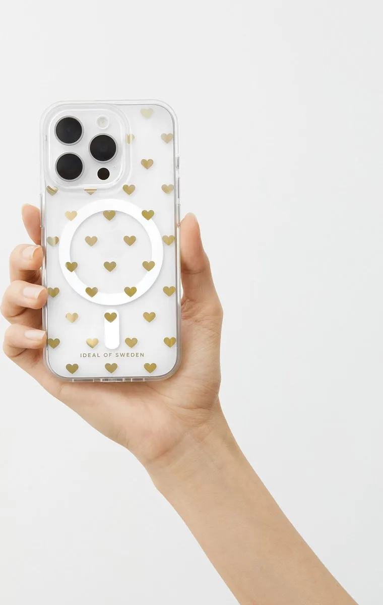 iDeal of Sweden Clear Case iPhone 16 Golden Hearts - MagSafe