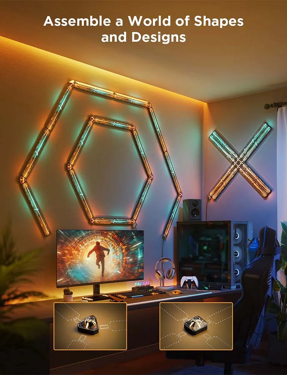 Govee Gaming Wall Lights Uitbreidingskit - 3 Stuks - RGBIC - Zwart