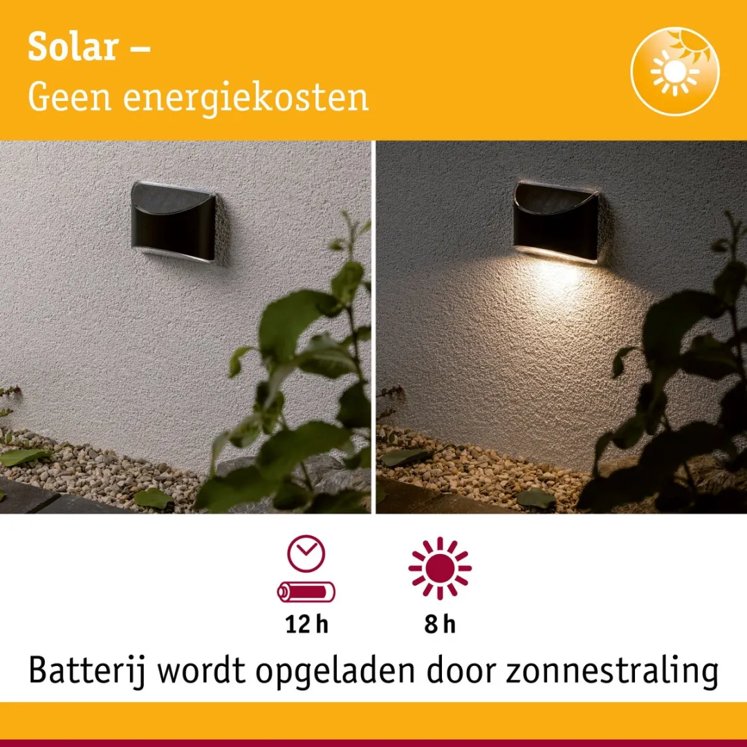 Paulmann Solar LED Traplamp Dayton - 3 Stuks - Antraciet