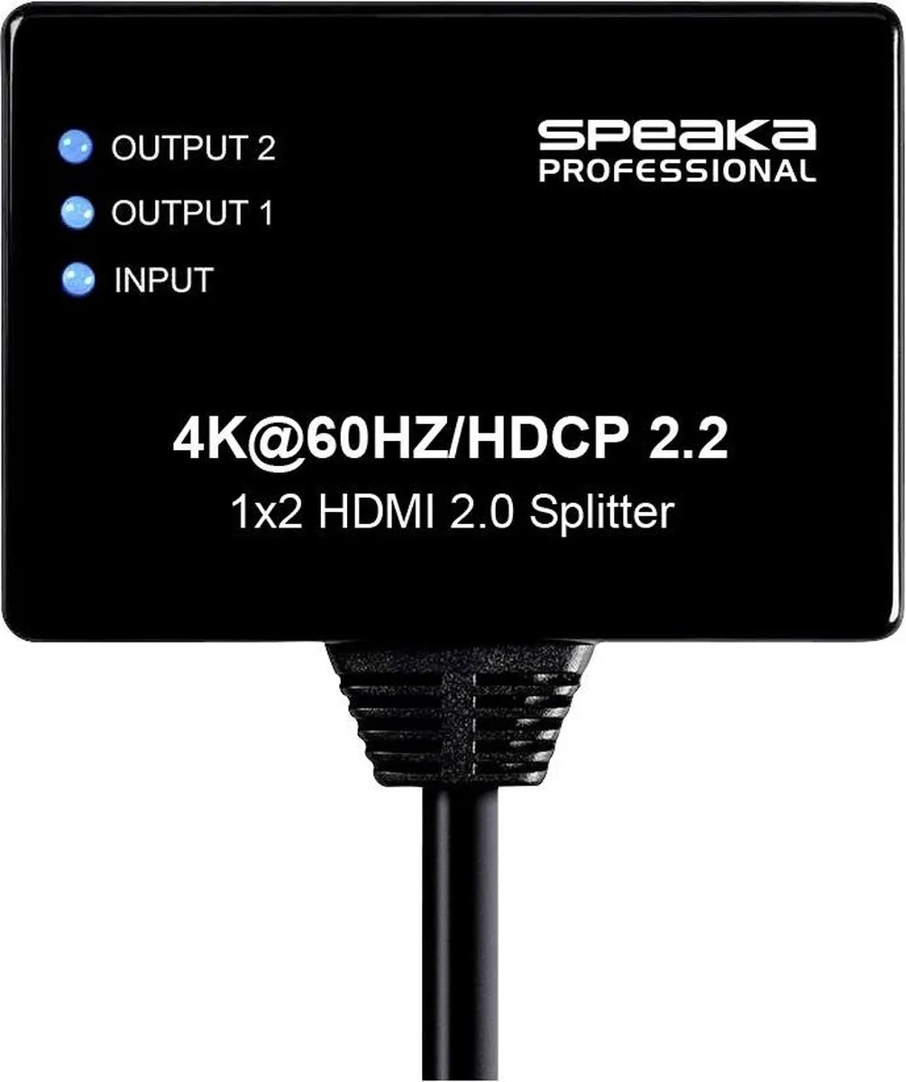 SpeaKa Professional SP-9443508 HDMI-splitter 2 poorten - Zwart