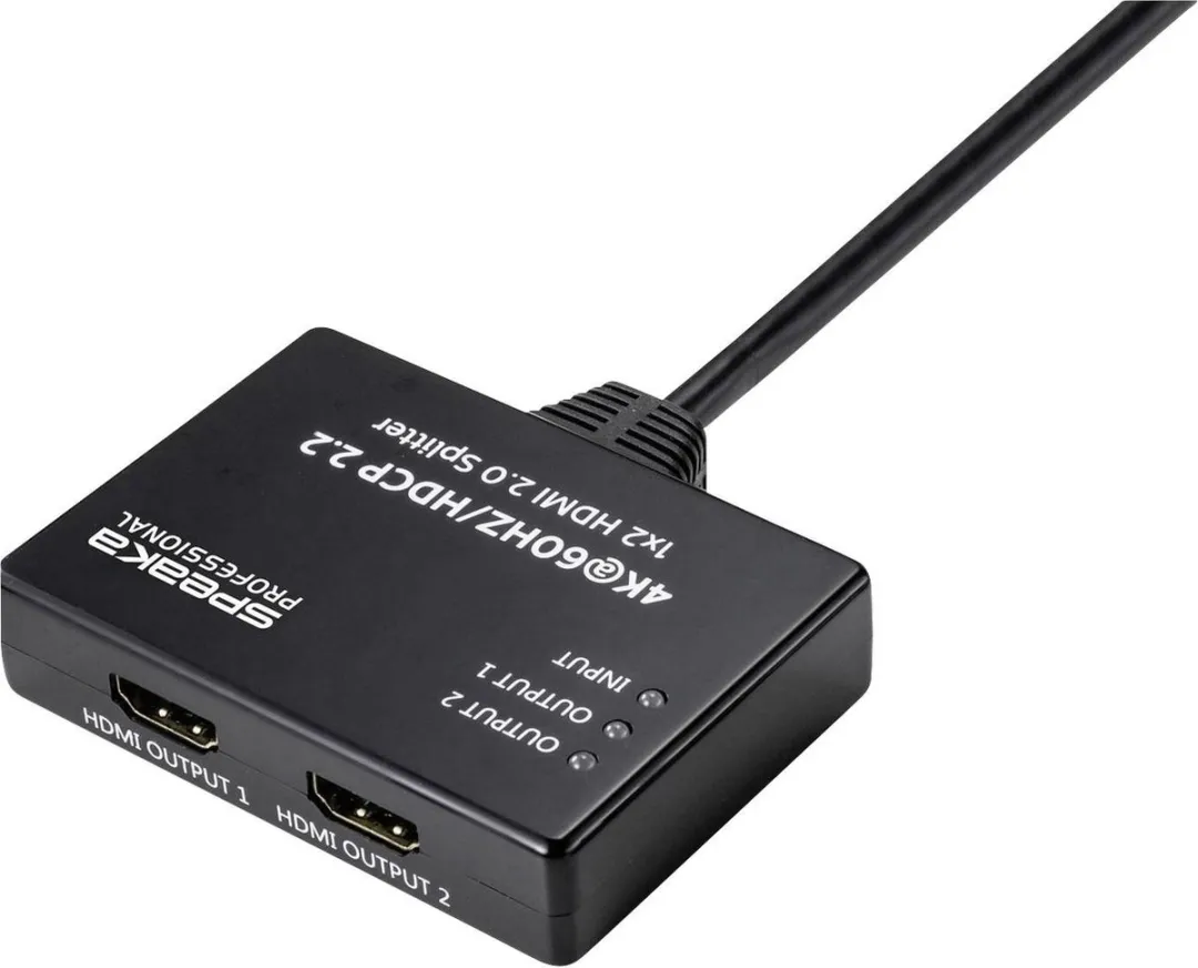 SpeaKa Professional SP-9443508 HDMI-splitter 2 poorten - Zwart