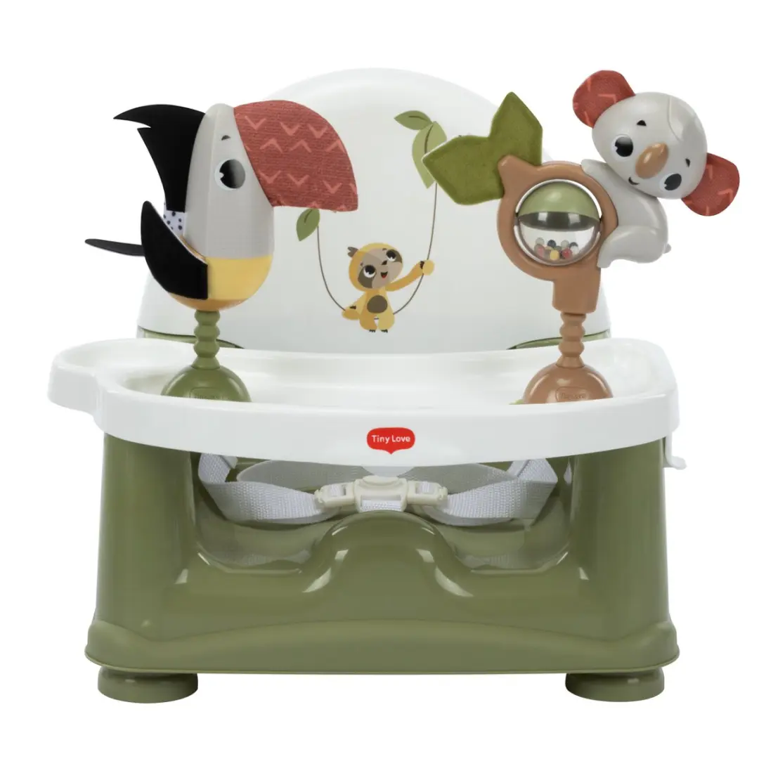 Tiny Love 2-in-1 Cosy Activity Booster - Stoelverhoger - Boho Chic - Groen - Vanaf 6 maanden tot 3 jaar oud