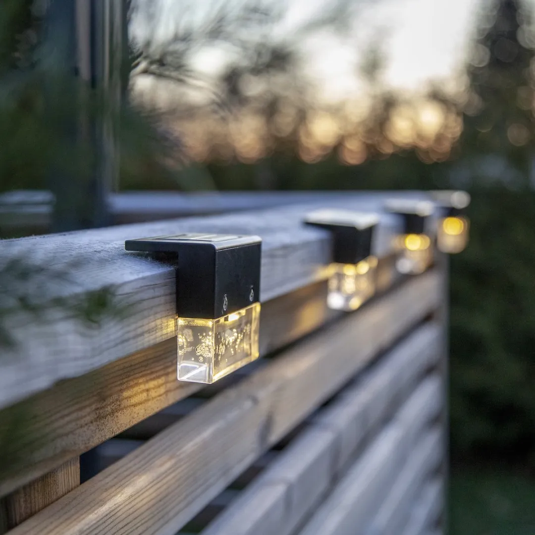 Star Trading Bubbly Fence Wandlamp - Zwart - 4 Stuks