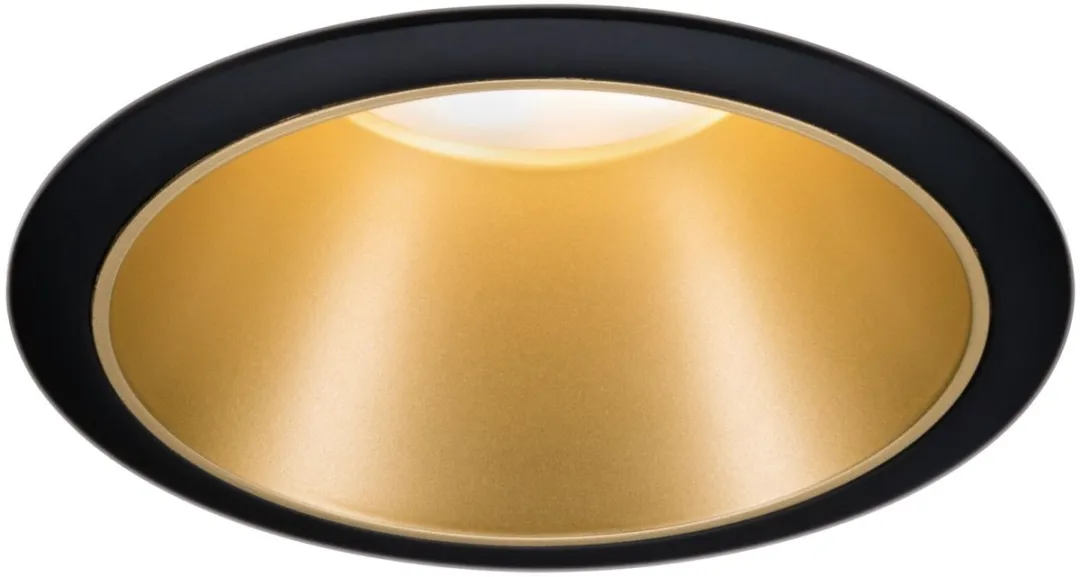 Paulmann LED-inbouwlamp 3-Step-Dim Cole Coin 6W - 470lm - 88mm - Zwart/Goud mat