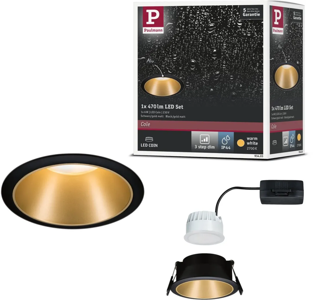 Paulmann LED-inbouwlamp 3-Step-Dim Cole Coin 6W