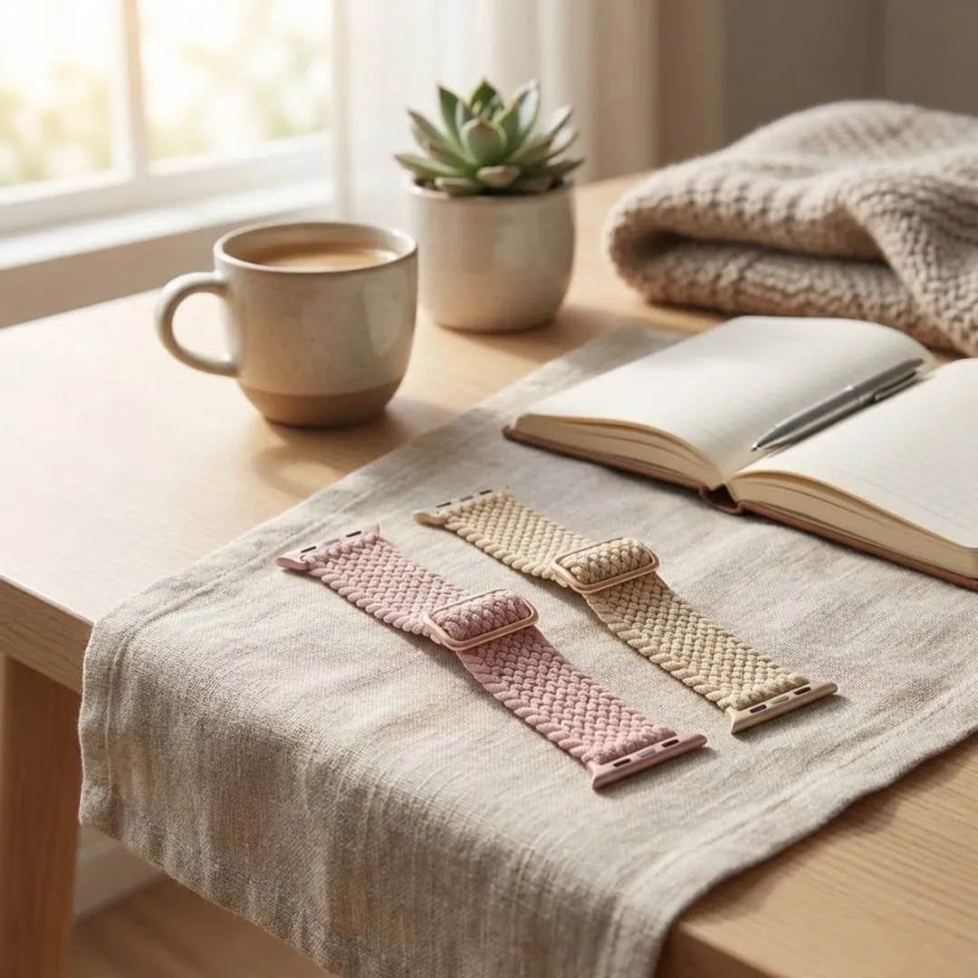 NuveX Horloge Band Apple Watch 2 Stuks - Beige Roze