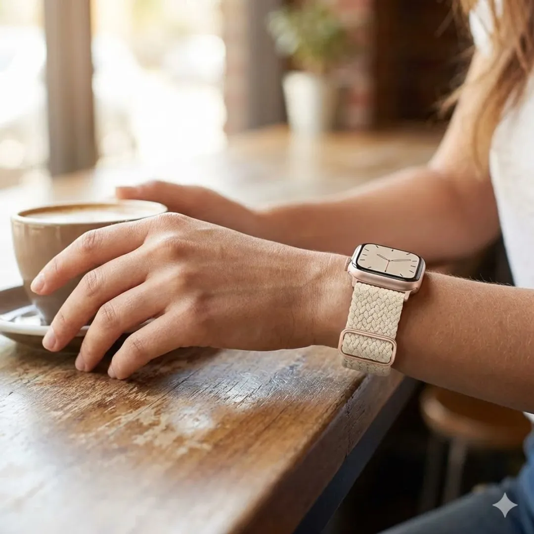 NuveX Horloge Band Apple Watch 2 Stuks - Beige Roze