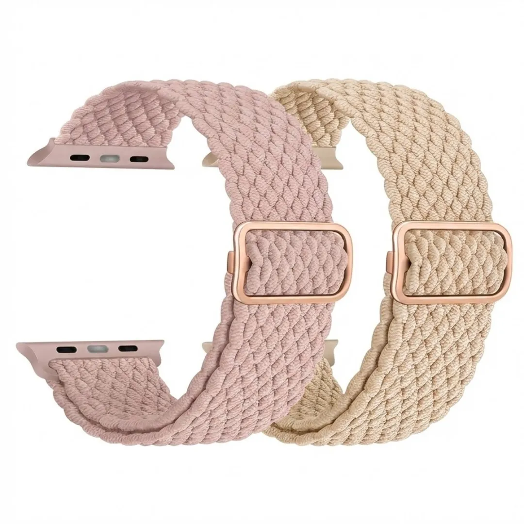 NuveX Horloge Band Apple Watch 2 Stuks - Beige Roze