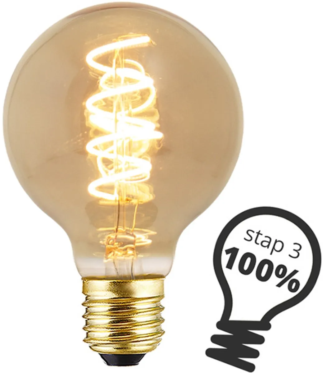 Lybardo - E27 LED Lamp - 3-pack - 3 staps Dimbaar - 80mm - 4W - 2500K Warmwit Licht