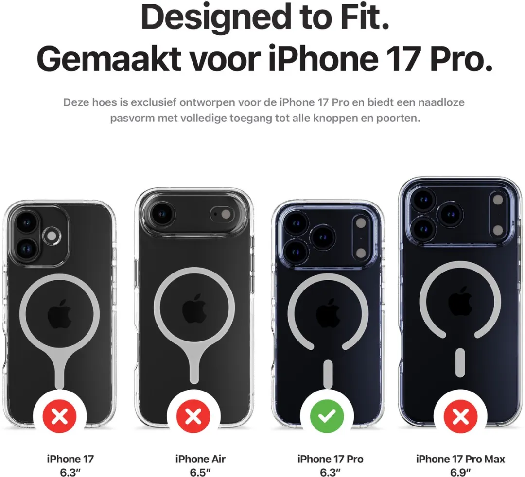 Decoded Clear Hoesje iPhone 17 Pro - Transparant - MagSafe