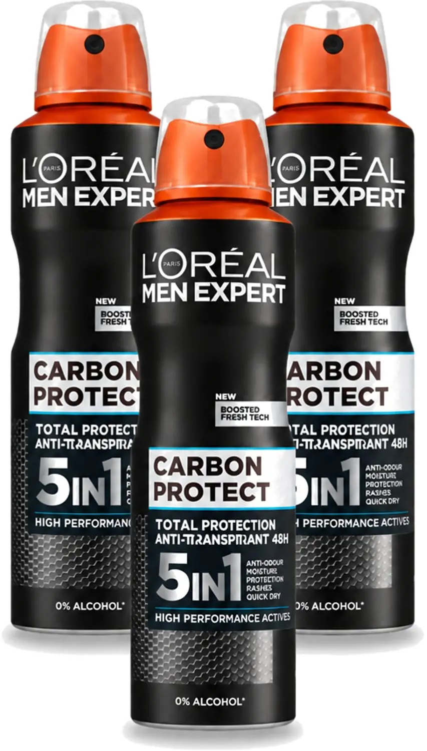 3 x L'Oréal Men Expert Carbon Protect 5-in-1