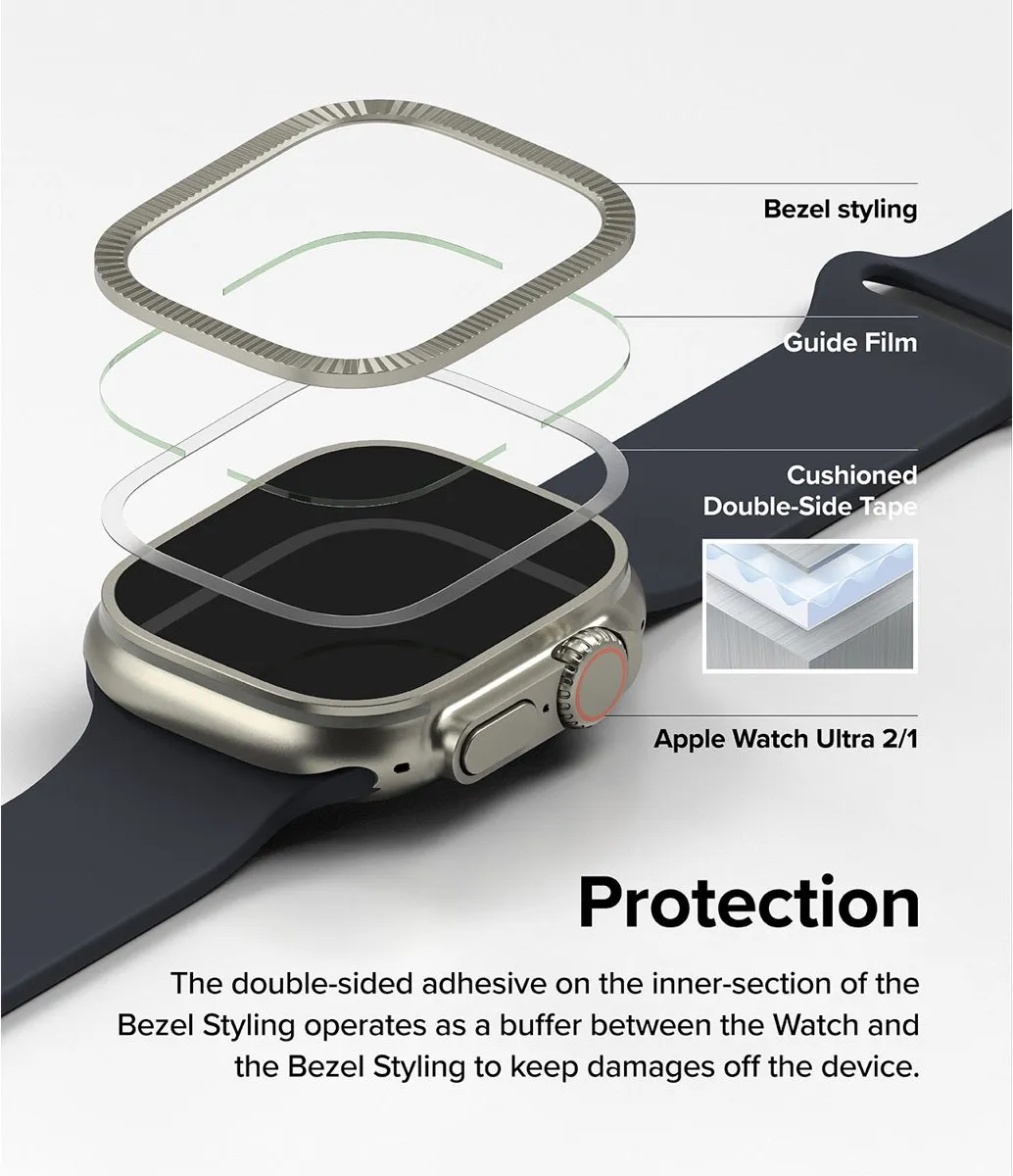 Ringke Bezel Styling + Schermbeschermer Apple Watch Ultra 49mm - Zilver