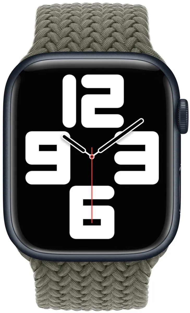Apple Gevlochten Solobandje Apple Watch - 44/45/46/49mm - Olive