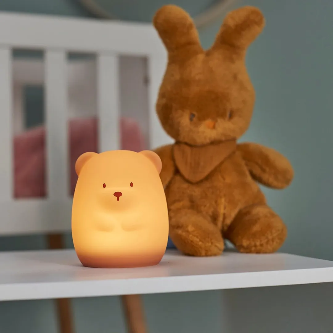 Nattou Silicone Nachtlamp Beer 11cm - Oranje