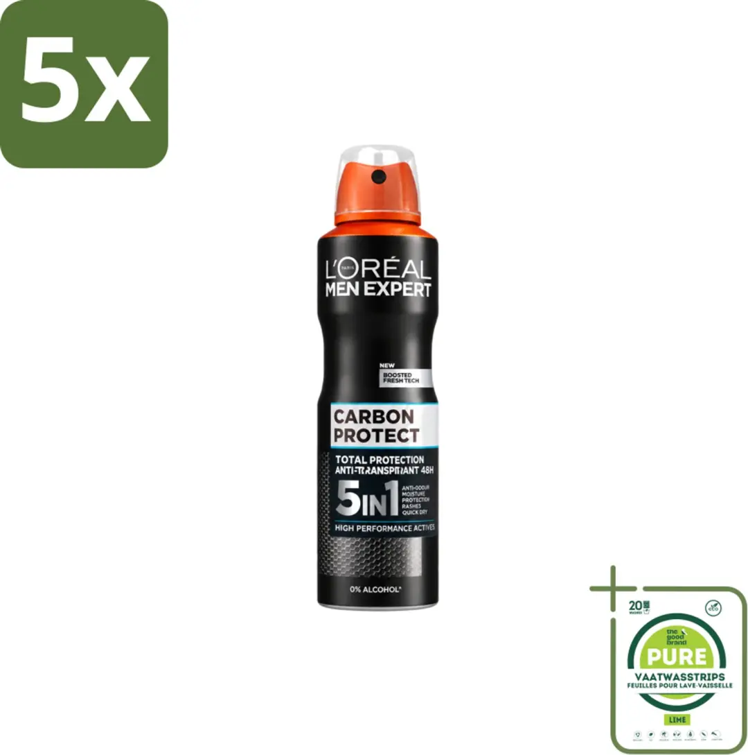 5 x L'Oréal Men Expert Carbon Protect 5-in-1