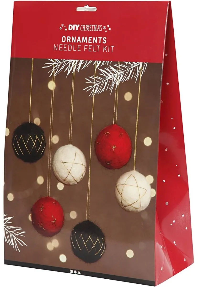 Creativ Company DIY Kerstballen Vilten - 6 Stuks - Multicolor