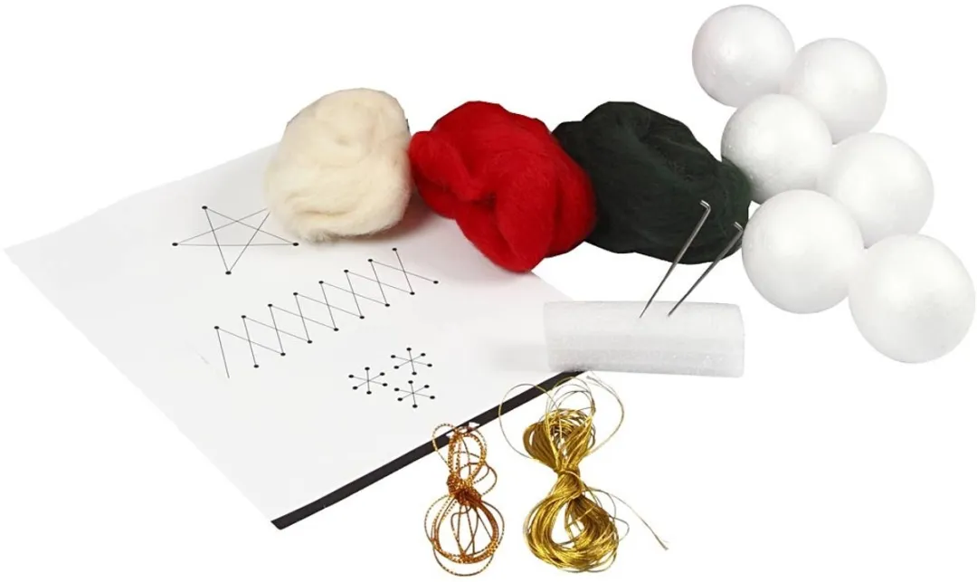Creativ Company DIY Kerstballen Vilten - 6 Stuks - Multicolor