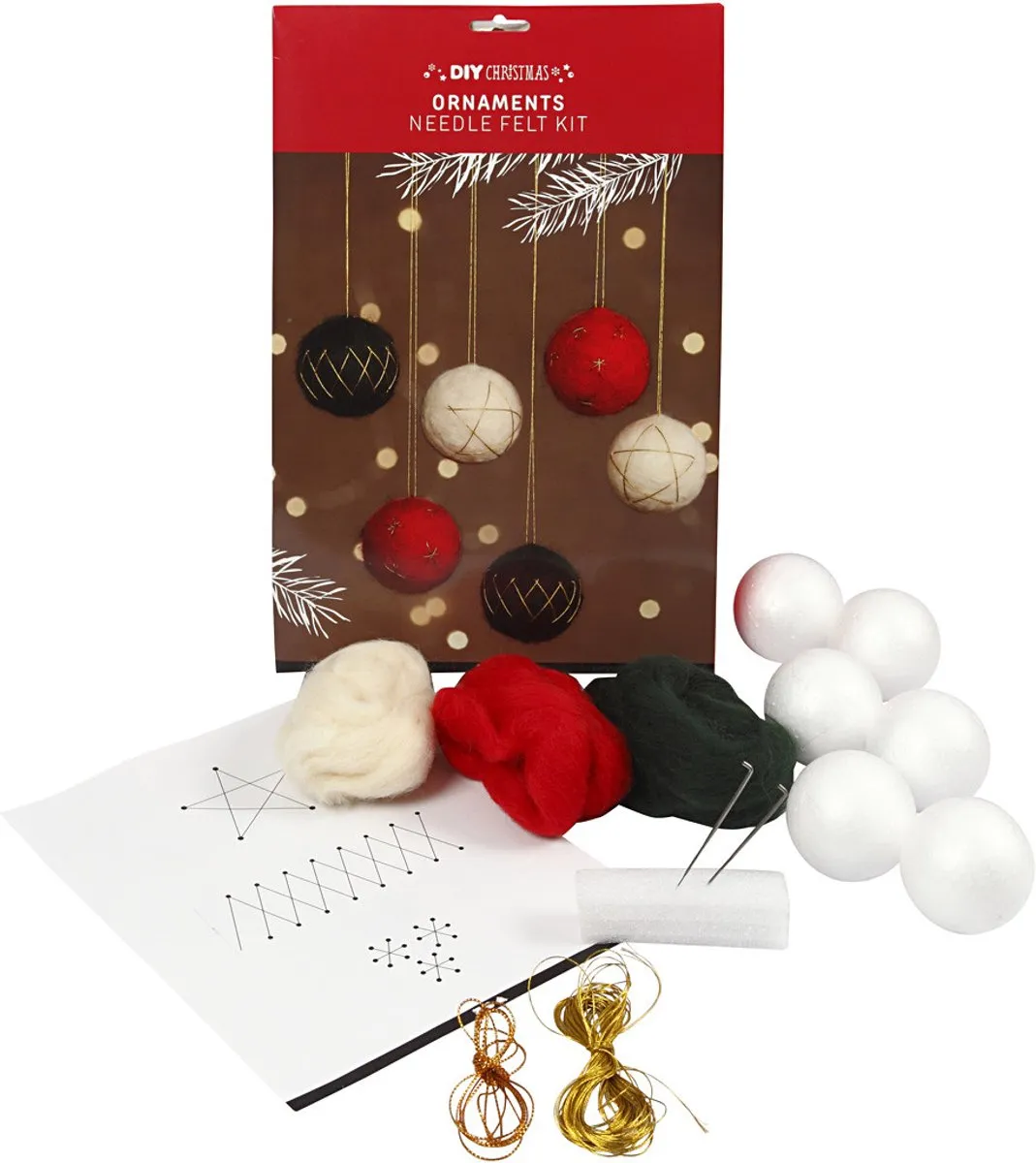 Creativ Company DIY Kerstballen Vilten - 6 Stuks - Multicolor