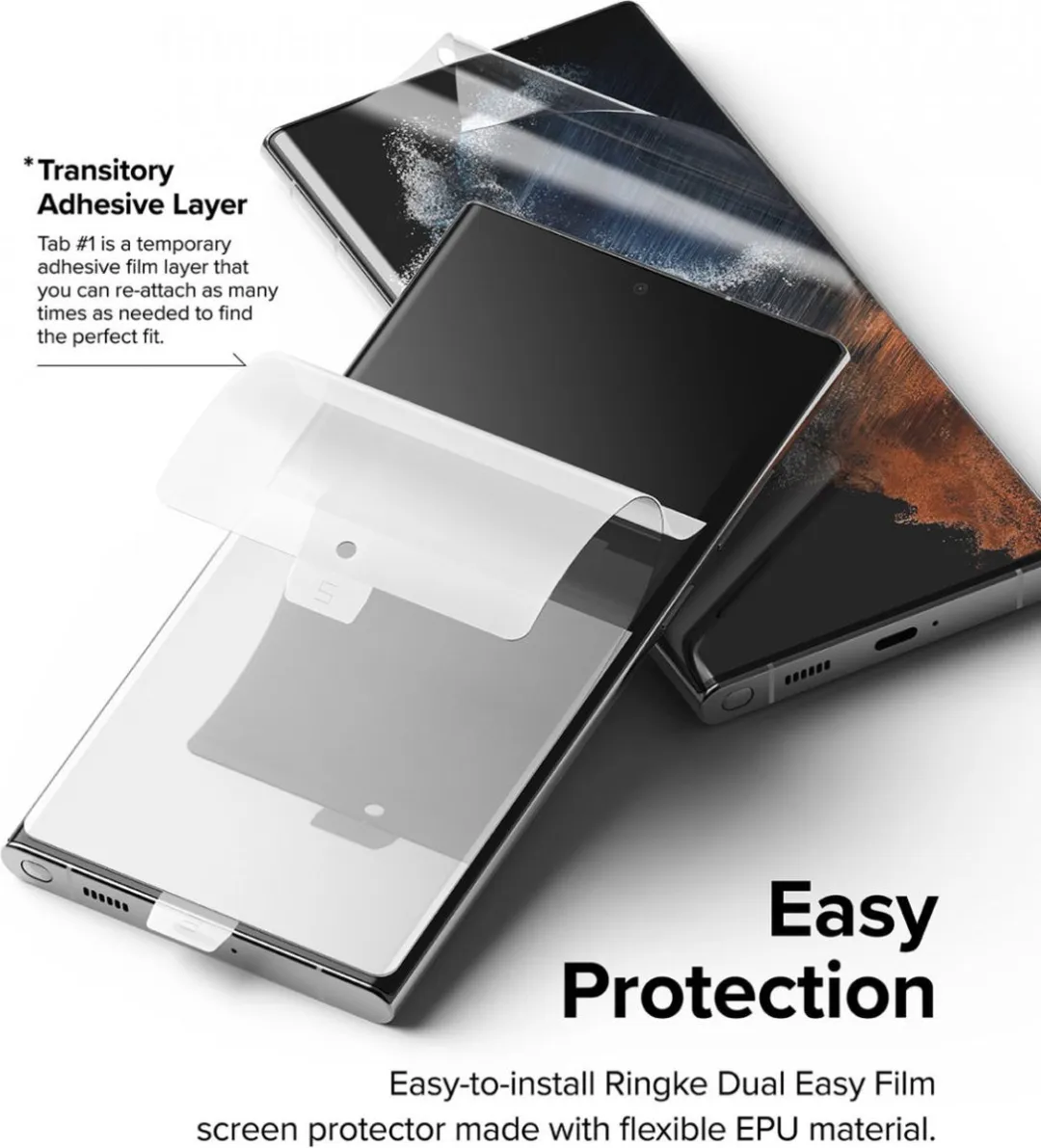 Ringke Dual Easy Film Screenprotector Samsung Galaxy S22 Ultra - 2 Stuks