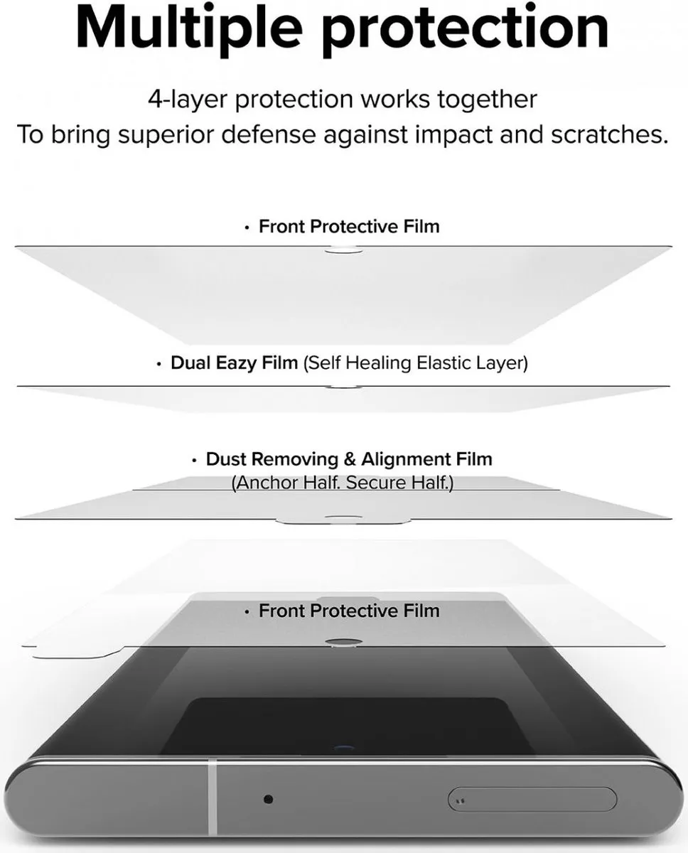 Ringke Dual Easy Film Screenprotector Samsung Galaxy S22 Ultra - 2 Stuks