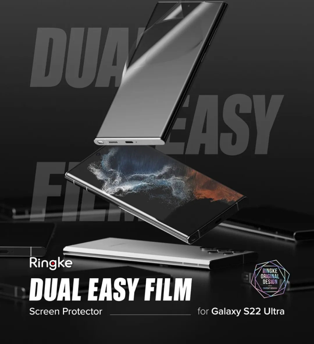 Ringke Dual Easy Film Screenprotector Samsung Galaxy S22 Ultra - 2 Stuks