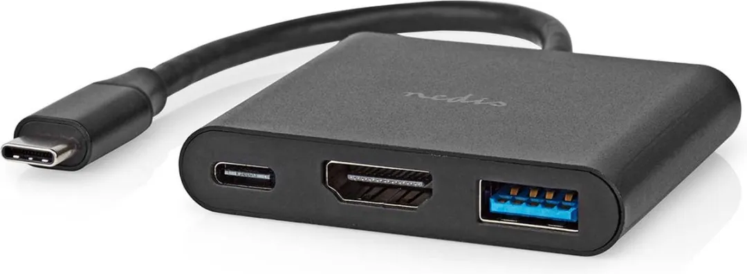 Nedis CCGB64770BK01 USB Multi-Port Adapter - USB-C/HDMI/USB-A - 5Gbps - 10cm - Zwart