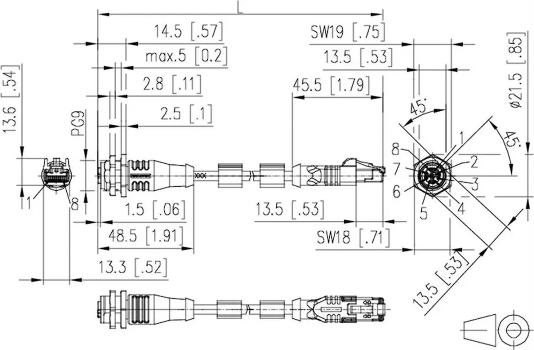 Metz Connect 142M2X25050 M12 Netwerkkabel CAT 6A - Groen - afbeelding 4 van 5