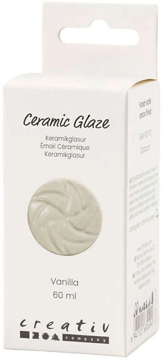Creativ Company Keramiek Glazuur Vanilla 60ml - Glanzend Dekkend