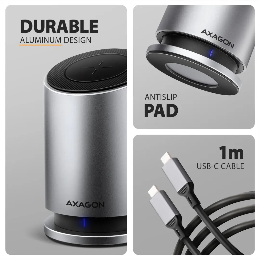 Axagon HMC-WL9 USB-C Dockingstation - Grijs - afbeelding 3 van 6