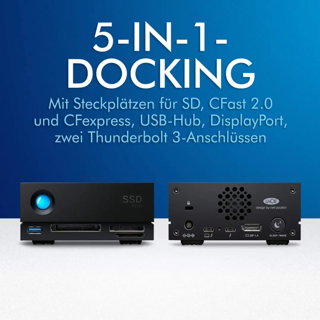 LaCie 2big Dock STLG32000400 Diskarray 32TB - Zwart - afbeelding 3 van 6
