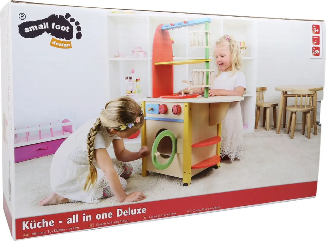 Small Foot Kinderkeuken Alles in 1 Deluxe - Hout - Rood/Geel/Groen