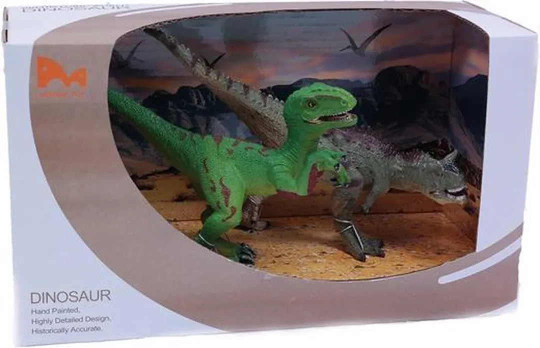 PIA Soft Toys Dinosaurus Set Velociraptor & Carnotaurus
