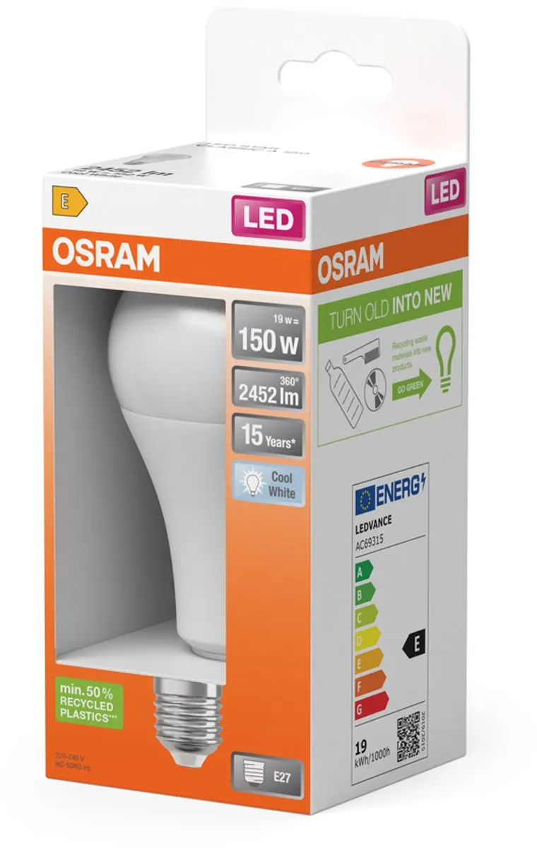 Osram LED-lamp E27 Ballon 19W Neutraalwit - Mat - 4000K