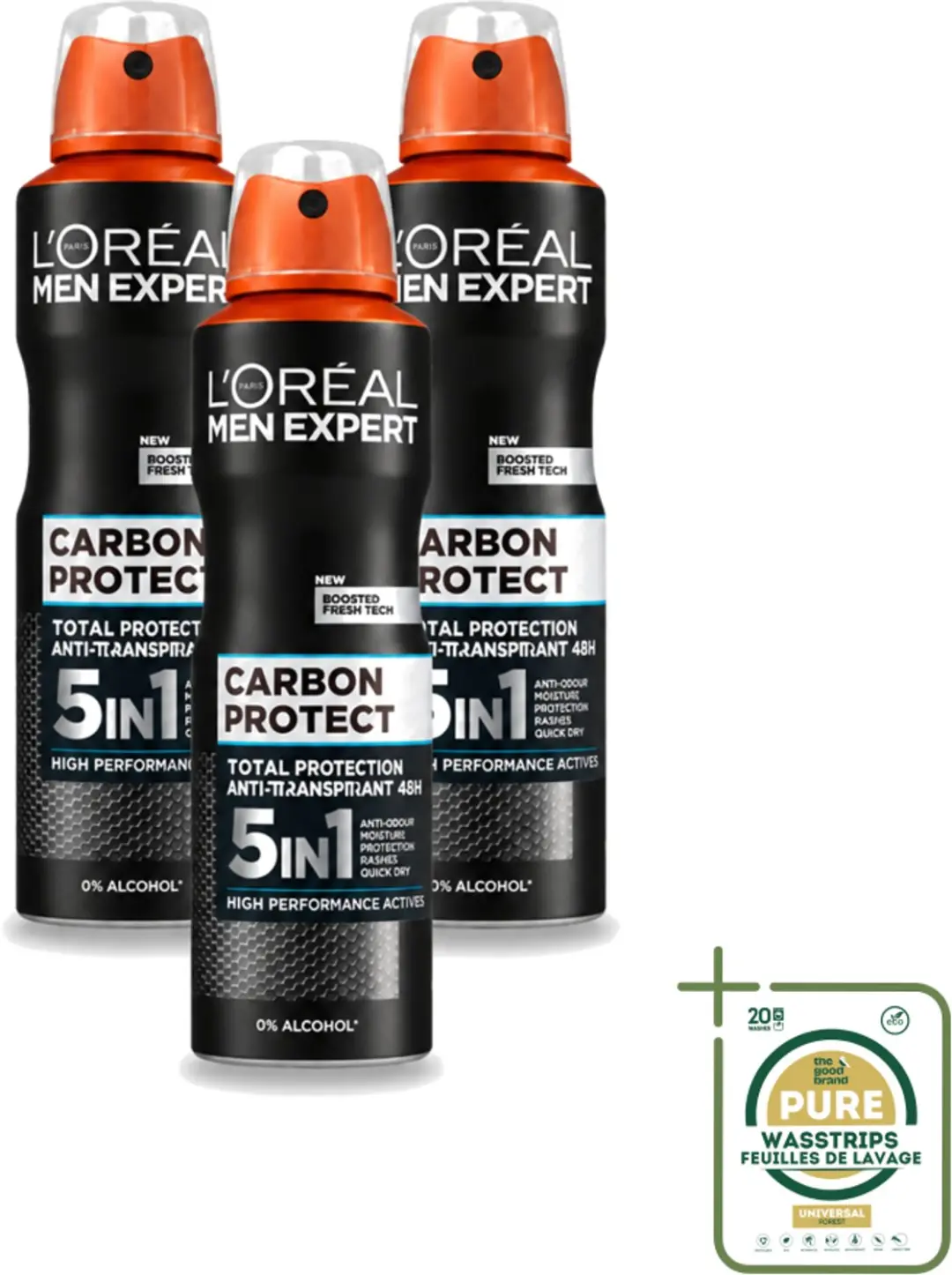 3 x L'Oréal Men Expert Carbon Protect 5-in-1