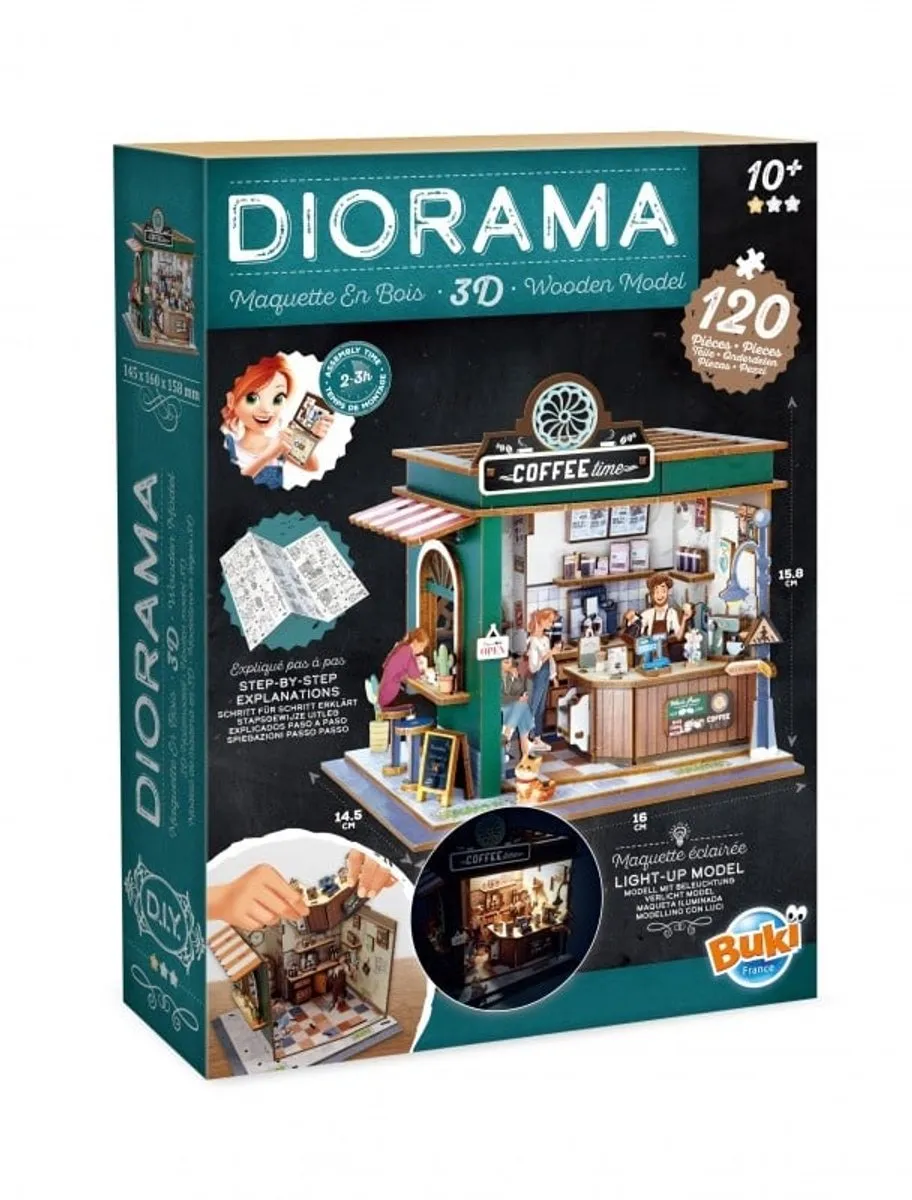 Buki France Miniatuurcafe Diorama Modelbouwpakket
