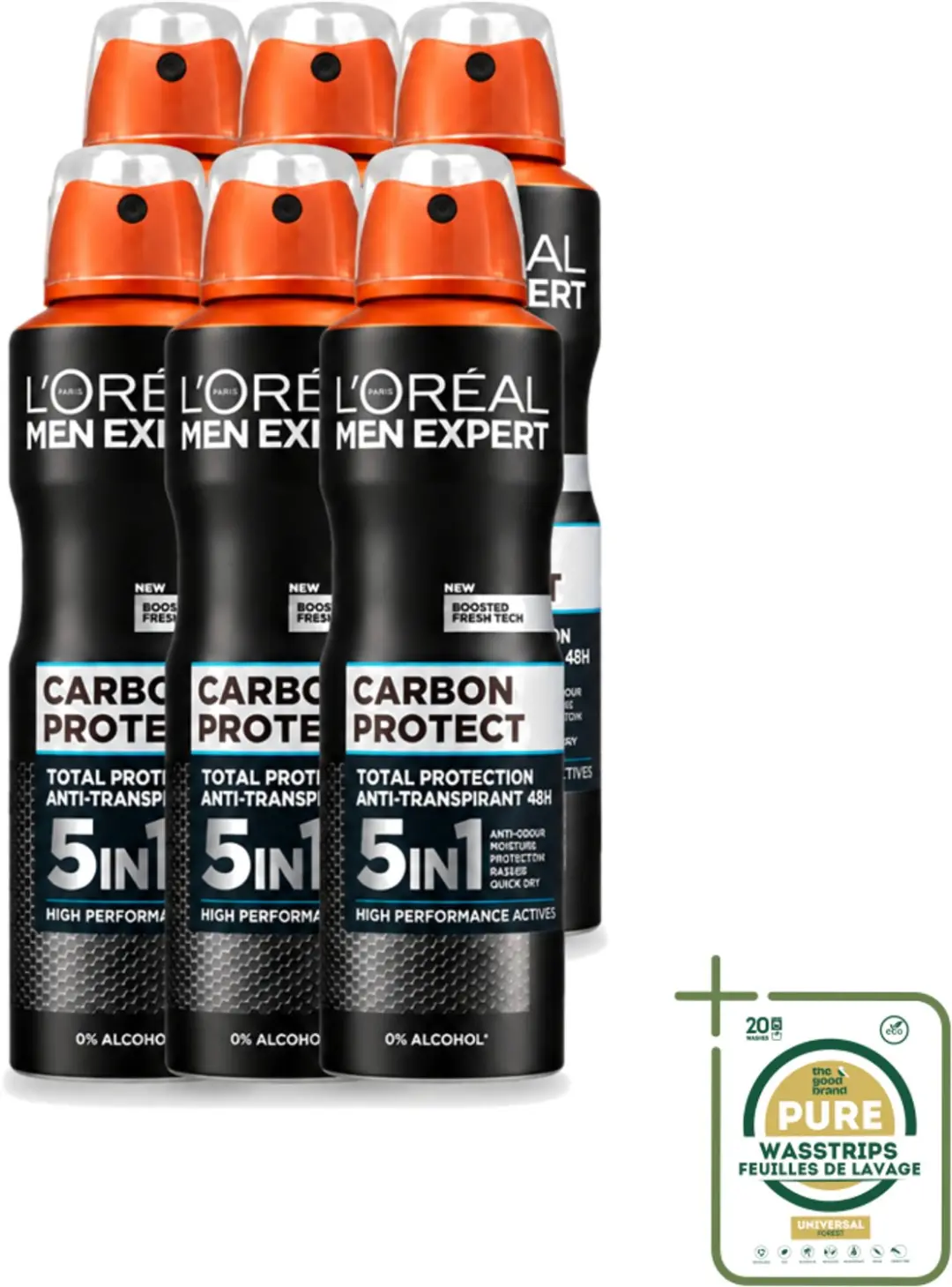 6 x L'Oréal Men Expert Carbon Protect 5-in-1