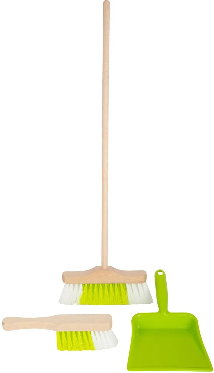 Small Foot Houten Veegset 3-delig - Groen/Hout/Wit - afbeelding 6 van 6