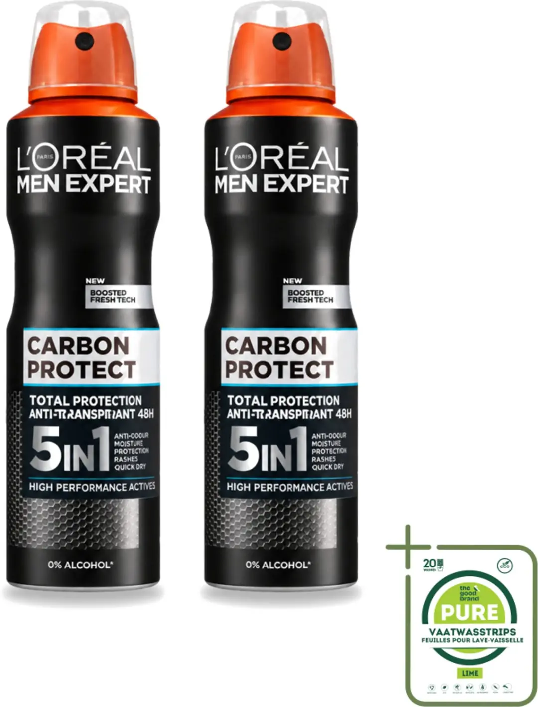 2 x L'Oréal Men Expert Carbon Protect 5-in-1