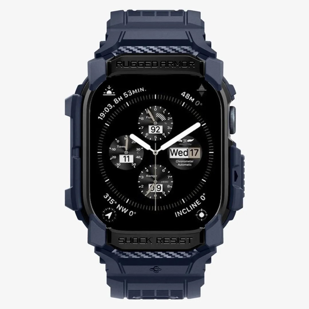Spigen Rugged Armor Pro Hoes Apple Watch 10 42mm - Navy Blue