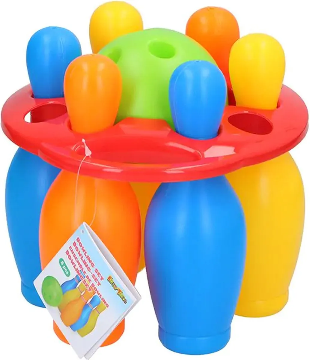 Eddy Toys Bowlingset - 8 Stuks Meerkleurig