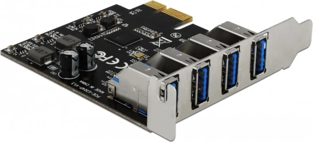 Delock USB 3.0 PCIe Kaart 4x Extern Type-A - Groen