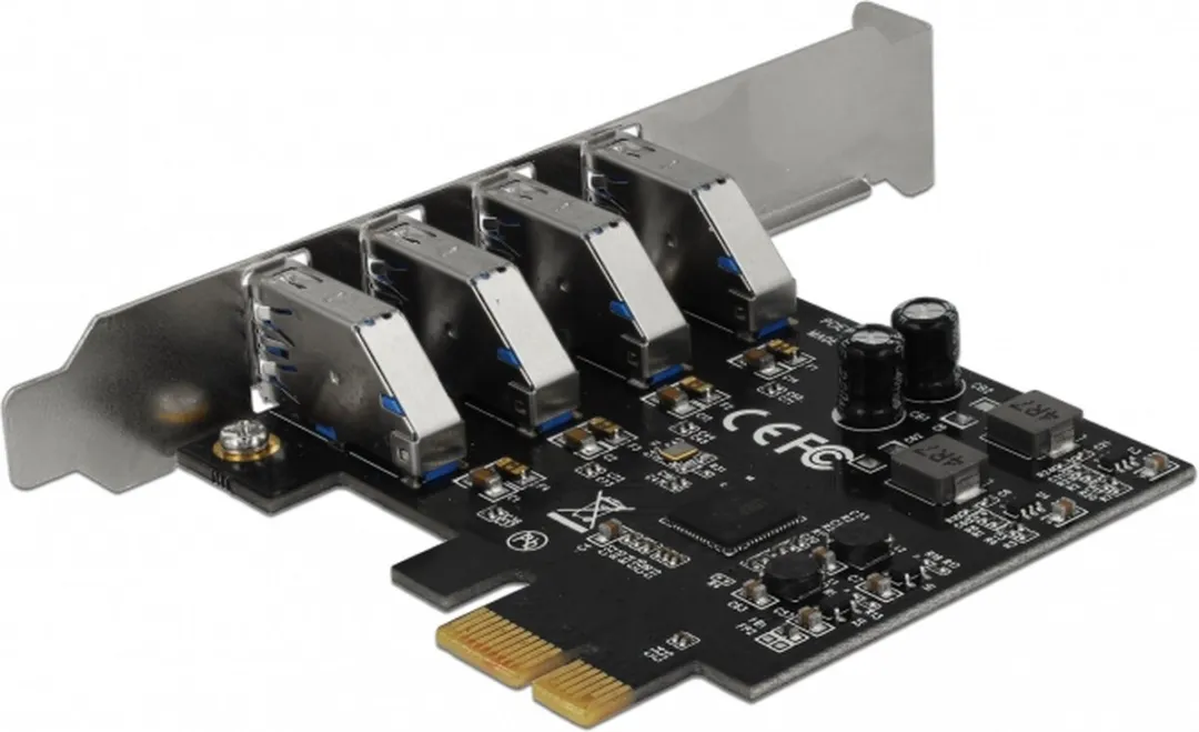 Delock USB 3.0 PCIe Kaart 4x Extern Type-A - Groen